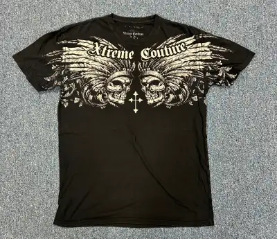 Xtreme Couture by Affliction T-Shirt Men Size 2XL Black Skulls H, View more