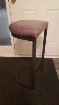 Curved Leather Stool