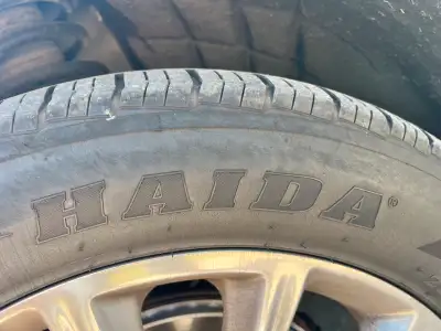 We have 2 Haida car tires slightly used. $100 each or best offer. Lots of tread left driven for only...