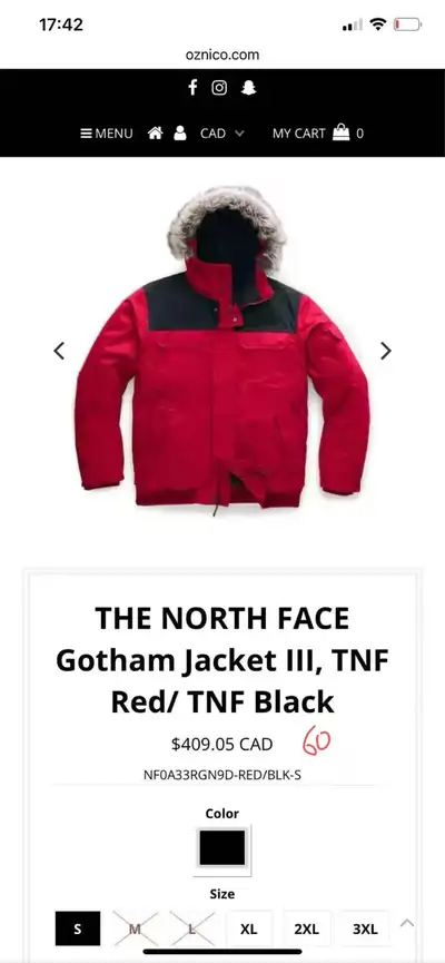 North face jacket, View more