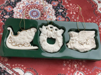 New Gold Plated Porcelain Christmas Ornaments 