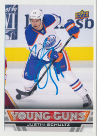 JUSTIN SCHULTZ EDMONTON OILERS SIGNED UD OVERSIZE YOUNG GUNS