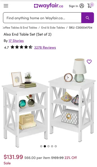 17 Stories Alsa End Table Set (Set of 2), View more
