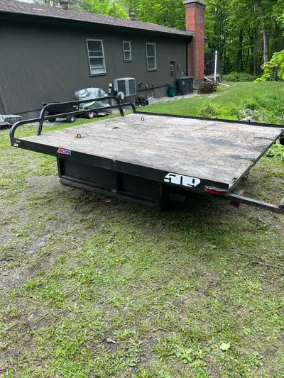 Old school sled deck roughly 8/10 aluminum, e track brackets Slide out storage underneath. Sleds , q...