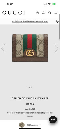 Gucci card case wallet