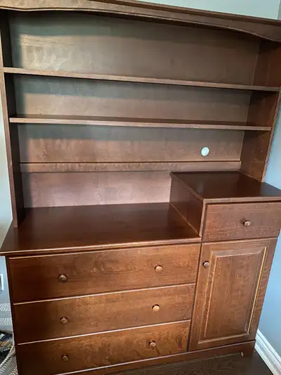 College Woodwork solid wood 2-piece dresser, book shelf. Can also be used as a changing table for ba...