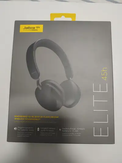 Jabra Elite 45h Bluetooth Heaphones - Brand New, View more