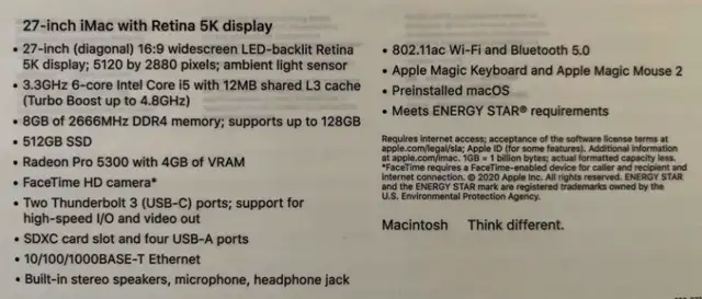 2020 27" 5K RETINA IMAC in Desktop Computers in Edmonton - Image 3