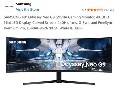 Used SAMSUNG 49" Odyssey Neo G9 G95NA Gaming Monitor 4K UHD, View more