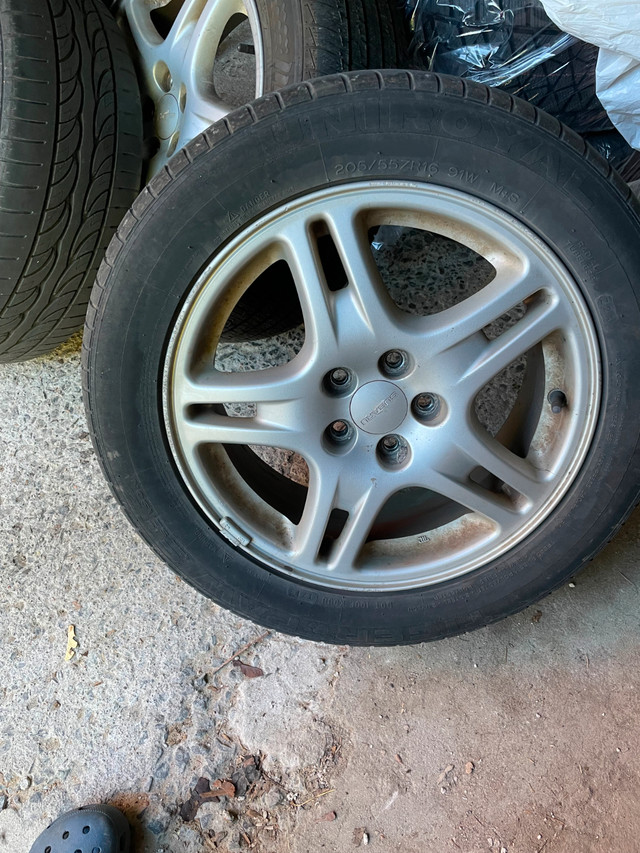 4 Subaru alloy wheel rims 205/55R16  (from 2005 Impreza) in Tires & Rims in Ottawa - Image 3