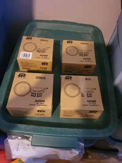 4 New 100 watts Power Pro Audio A4100B 4" High Power Subwoofer , View more