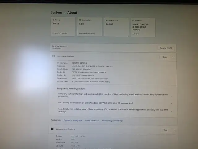 ***DESKTOP COMPUTER (FULL SET) ***LENOVO DESKTOP+GAMING MONITOR in Desktop Computers in Markham / York Region - Image 7