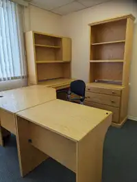Oak wood corner desk office furniture 