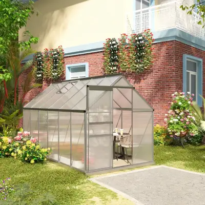6' x 12' x 6.5' Walk-in Greenhouse, Polycarbonate Greenhouse wit, View more