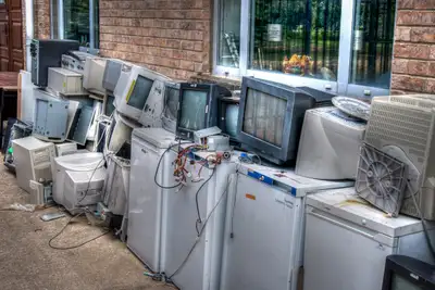 E waste pick up and community recycling baseline area, View more