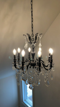 ROYAL CUT CRYSTAL MATCHING CHANDELIERS BOTH FOR $1500