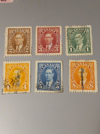 King George VI Vintage Stamps 1937-38 Era Excellent Lot of 6