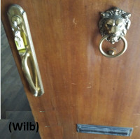 Door Hardware Set - Main Entrance, Lock, Mail Slot, Gold