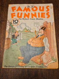 1936 FAMOUS FUNNIES COMIC  -ISSUE #24.  Incomplete.   RARE !