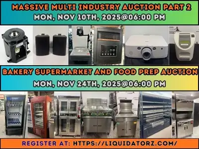 RESTAURANT EQUIPMENT ONLINE AUCTION NOV124@6PM@LIQUIDATORZ.COM, View more