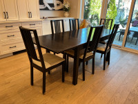 IKEA Bjursta Dining Table and Six Chairs
