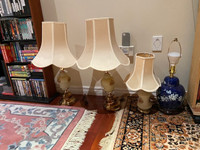 Various table, desk and ceiling lamps in working condition