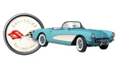 Classic Chevrolet Corvette Convertible Metal Die-Cut Sign, View more