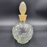 Vintage Avon Bottle Clear Glass Frosted Top Twist Empty Perfume