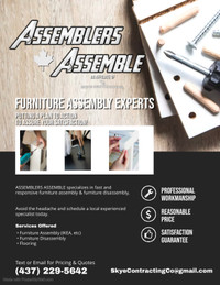 Furniture Assembly Available