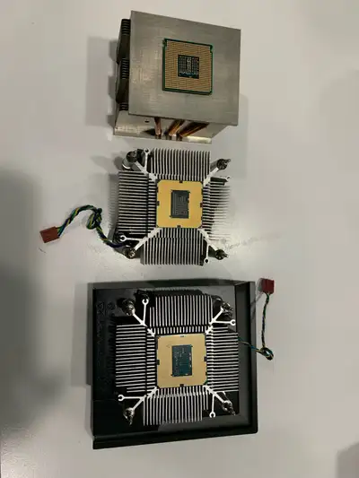 Intel CPUs + their heat sinks, View more