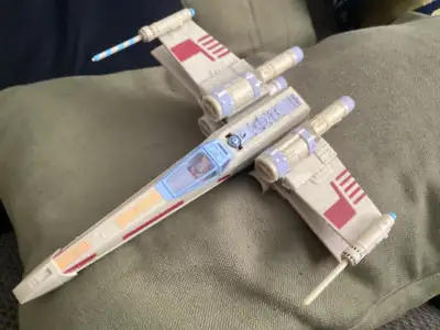 Star Wars vintage x wing fighter with pilot Luke, View more