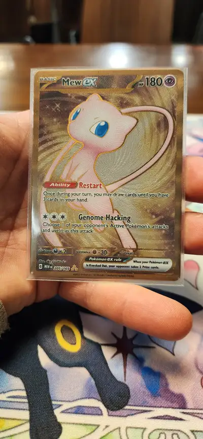 I have 4 pokemon 151 metal mew #205 cards available all mint pulled and sleeved $50 each card Pick u...
