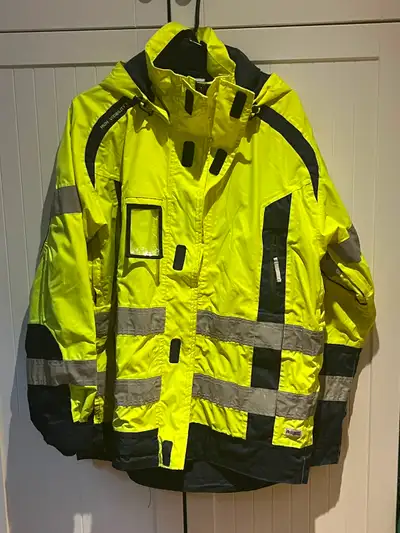 FRISTADS - Men's Class 3 Hi Vis Hooded Waterproof Jacket Sz Med, View more