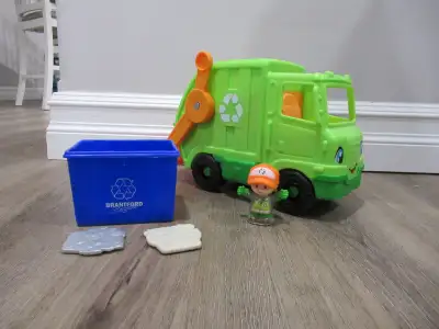 Fisher Price Recycle Garbage Truck Sings,Talks, Figure, Blue Box, View more