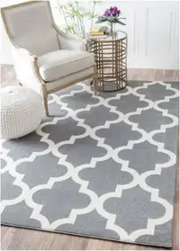 Modern Silhouette Trellis Comfort Area Rug in New Condition