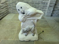 Vintage Blow Mold Halloween Drainage Ghost Tombstone