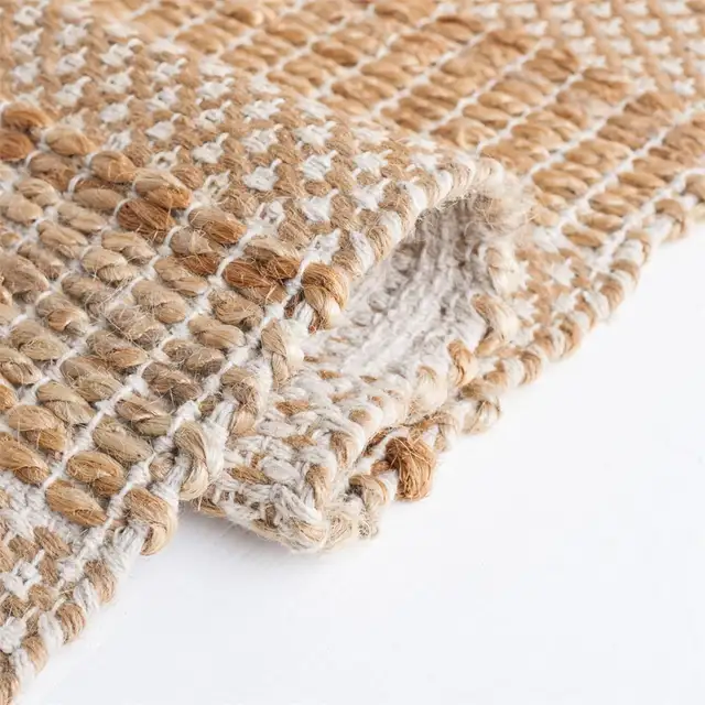 9 ft. x 12 ft. Natural Fiber Ivory/Beige Striped Woven Area Rug in Rugs, Carpets & Runners in City of Toronto - Image 4