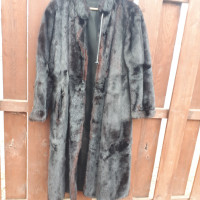 80s Black Mink Real Fur Coat L/XL no tag Custom made