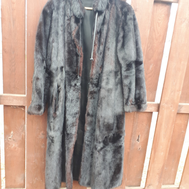 Black Mink Real long  Fur Coat Med/ L  no tag Custom made in Women's - Tops & Outerwear in Ottawa