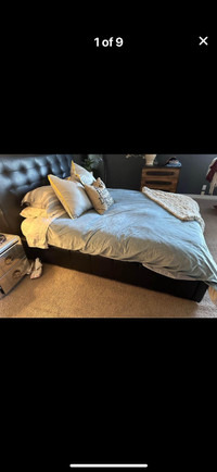 Queen tempurpedic mattress & storage bed frame