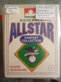 1991 Petro Canada MLB Baseball Fanfest 3D Action card set x 26