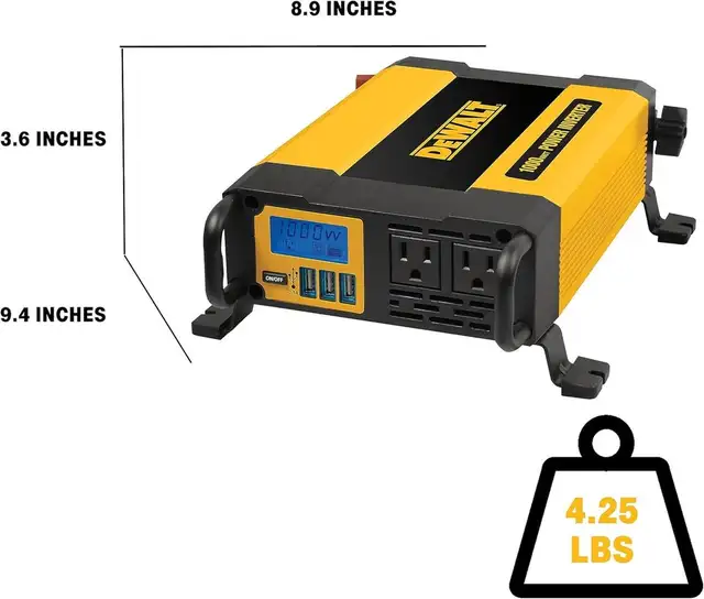 DEWALT DXAEPI1000 Power Inverter 1000W Car Converter LCD Display in General Electronics in City of Toronto - Image 3