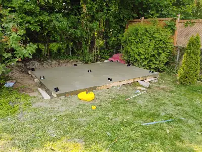 Concrete slab & Concrete Repair &shed &hot tub , View more