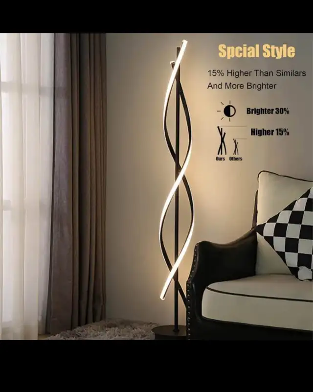 61inch Spiral LED Floor Lights;Art Interior Decoration Home Nor in Indoor Lighting & Fans in Hamilton - Image 5