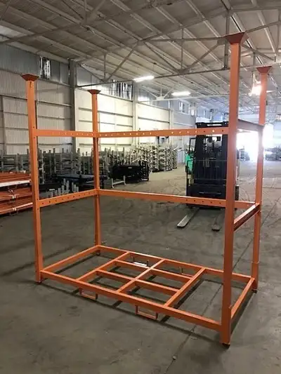 Millwork stacking racks are portable, stackable storage racks for lumber, doors, windows and other p...