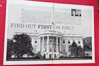VINTAGE 1957 NBC NEWS TELEVISION ORIG AD WITH WHITE HOUSE