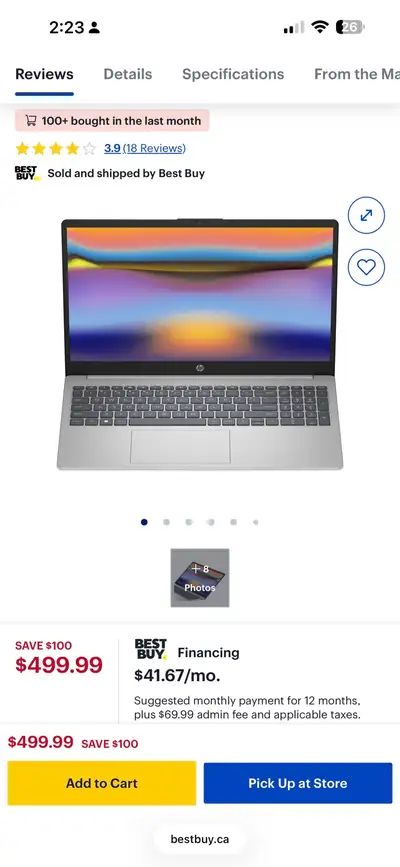 I'm selling a brand new, sealed HP 15-fc0009ca laptop, featuring an AMD Ryzen 3 processor, ensuring...