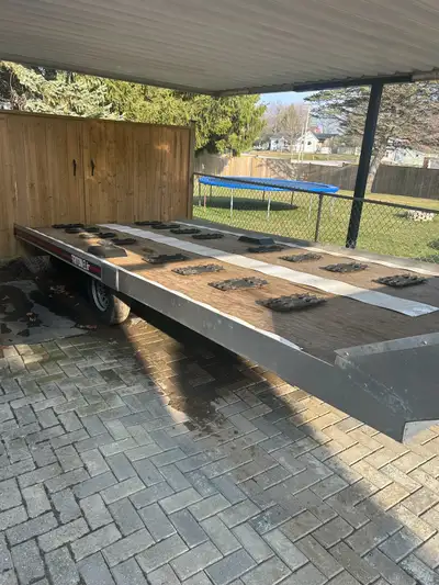 Custom built single axle snowmobile trailer. Extended a triton 10’ to 18’. Brand new axle and wiring...