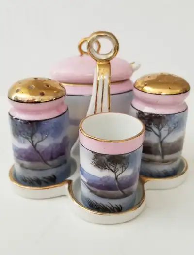 Collectors Noritake Japanese Hand Painted Ceramic condiment set, View more