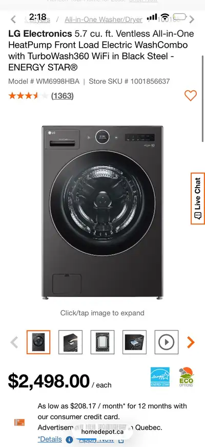 25 % OFF Brand NEW in box washer dryer combo, View more